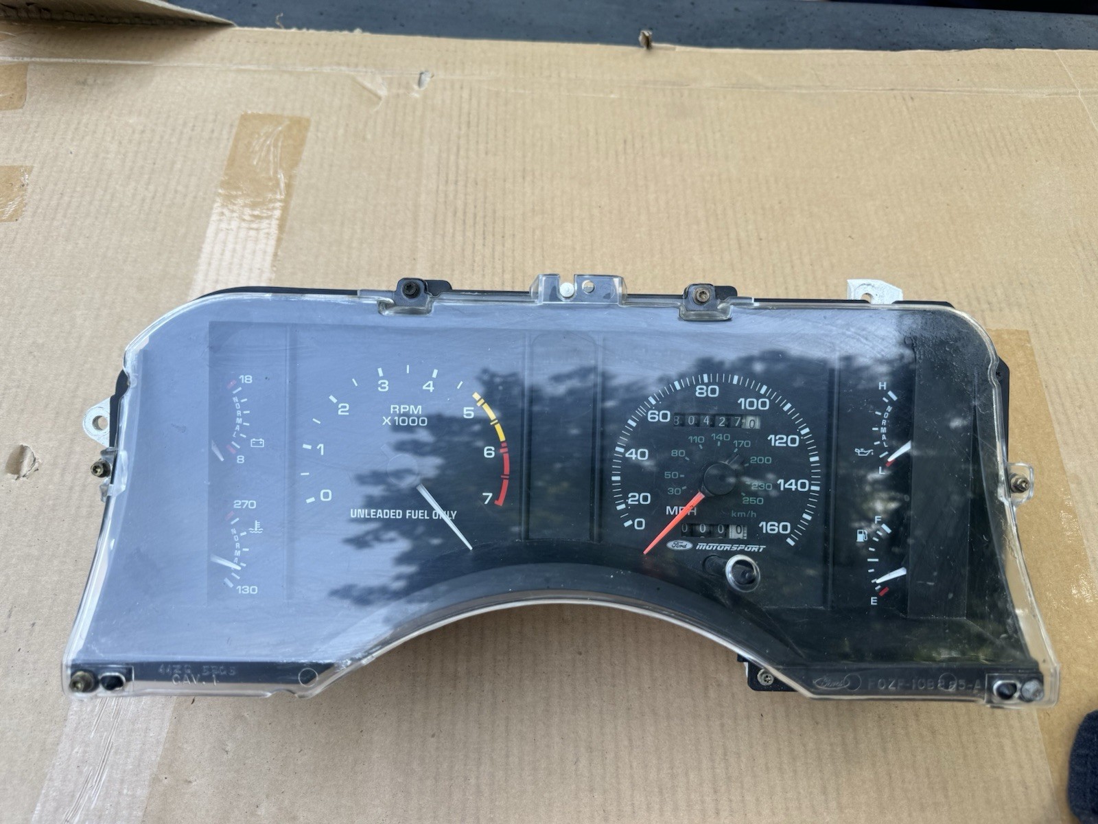 FordMotorsport 90-93 Ford Fox Mustang Gauge Cluster Instrument Panel 160 MPH FordMotorsport 90-93 Ford Fox Mustang Gauge Cluster Instrument Panel 160 MPH