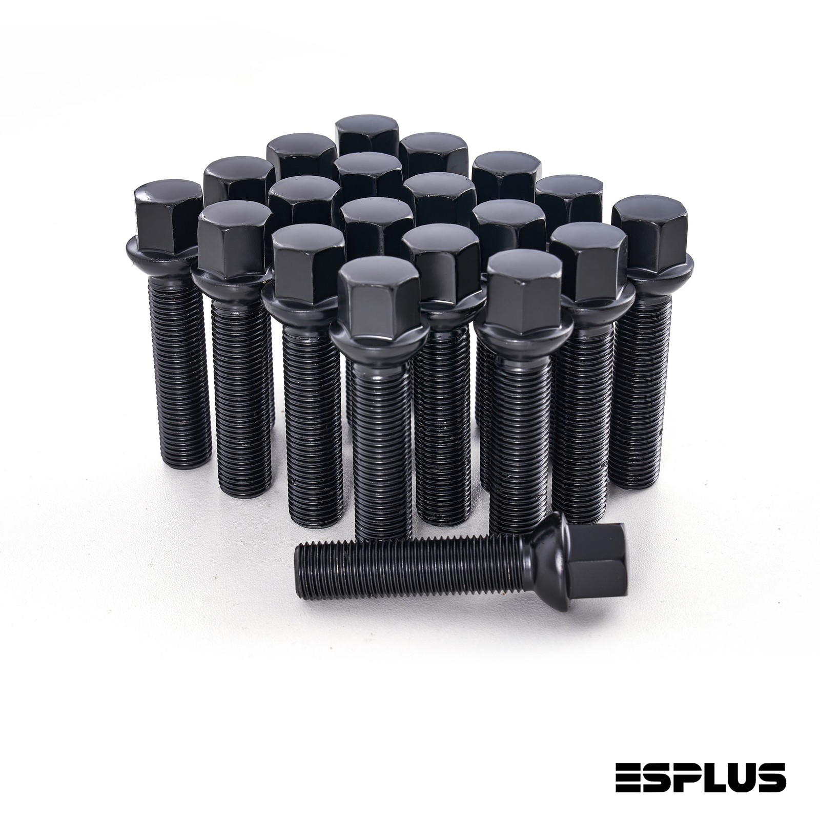 20x Mercedes Black M14x1.5 Ball Seat Lug Bolts 55 Extended for 28 Stock