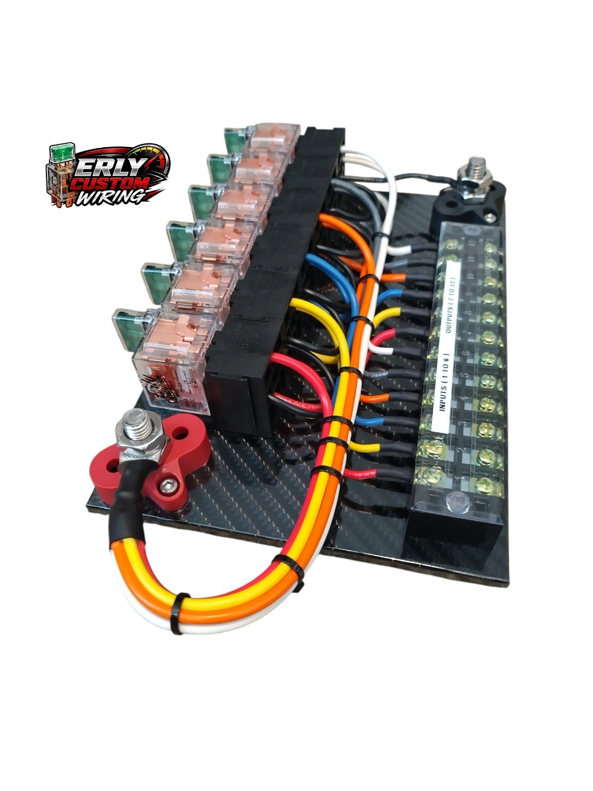 Race Car Fuse/Relay Panel Board 6 Circuits Color Coded wiring USA Made / Race Car Fuse/Relay Panel Board 6 Circuits Color Coded wiring USA Made /