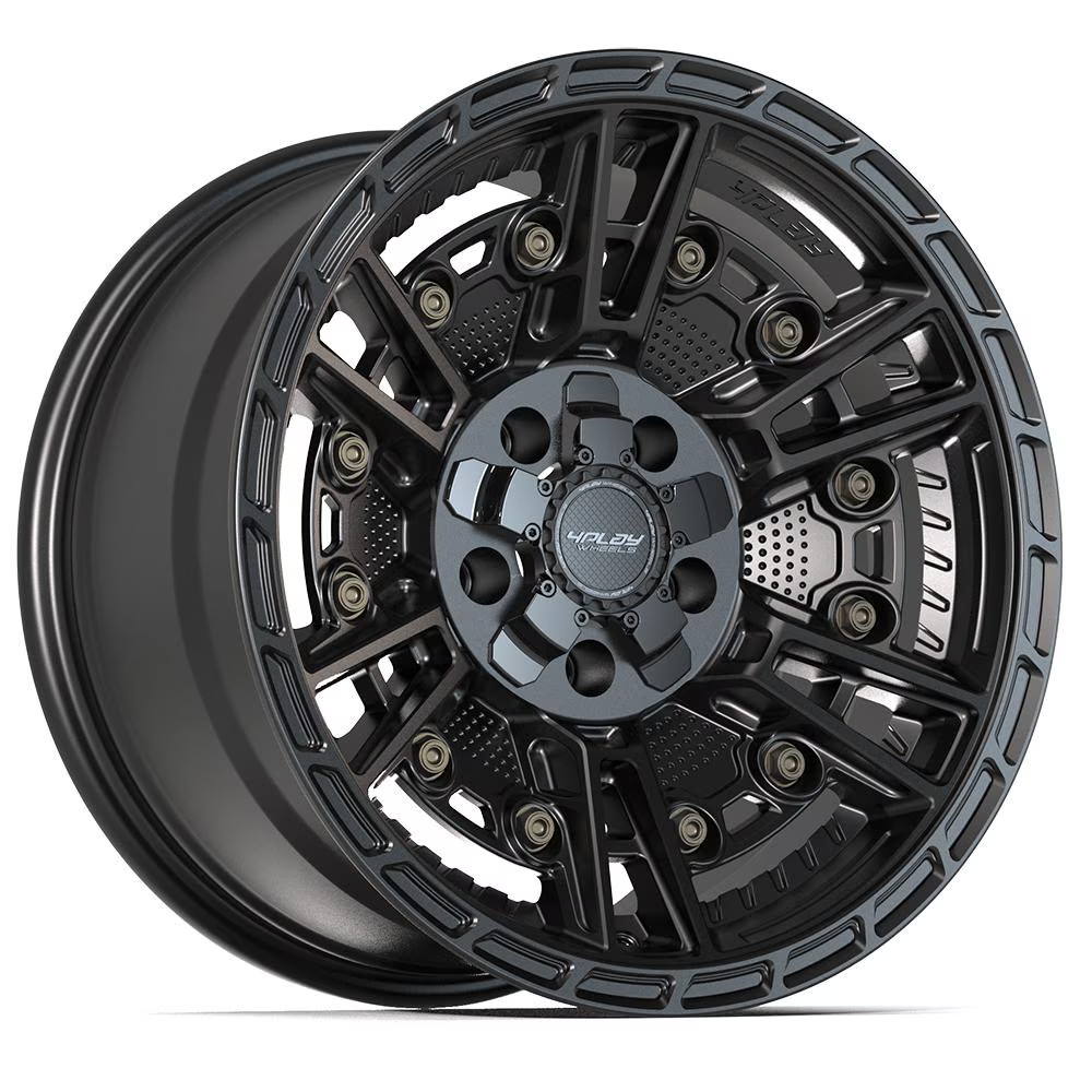 Set of Matte Black Rims 4Play 4PS01 17x9 Sport Series 5x127 & 5x139.7 -6ET