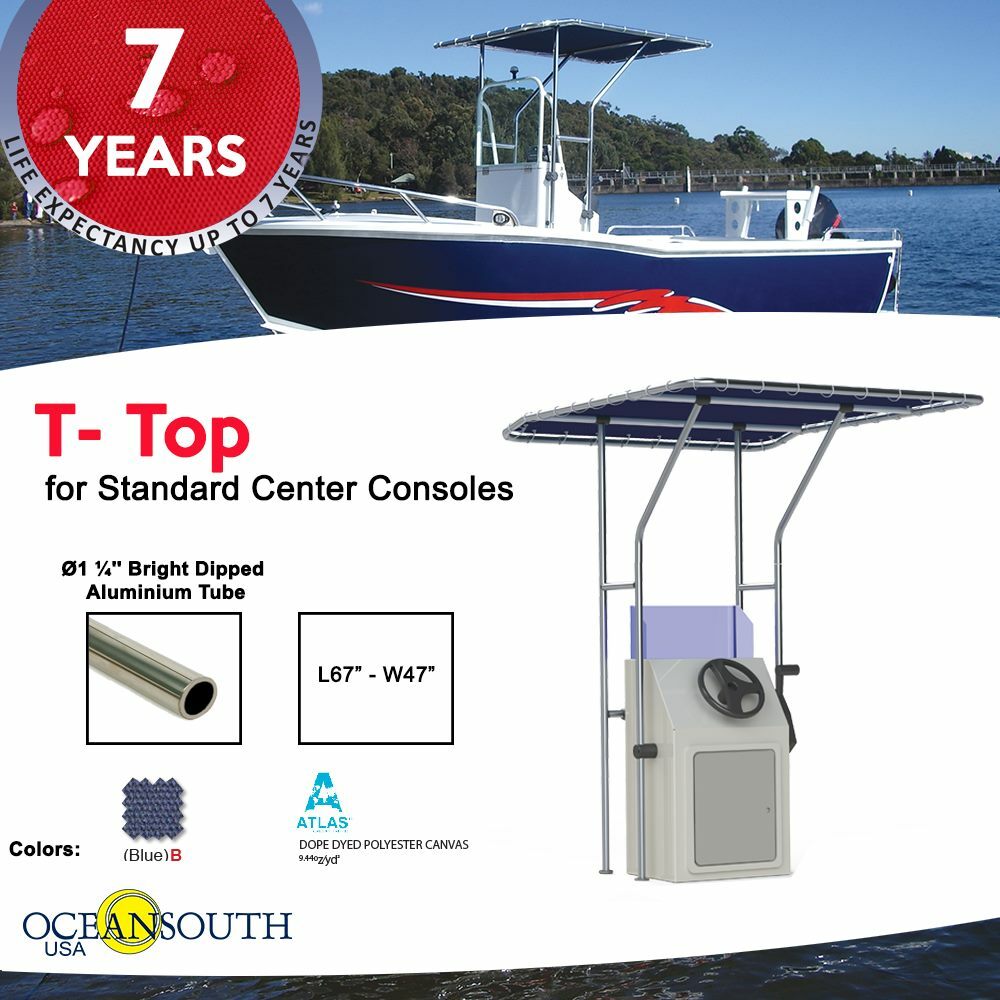 Oceansouth Boat T-top for Standard Center Console Boat Blue (Size 1) Oceansouth Boat T-top for Standard Center Console Boat Blue (Size 1)