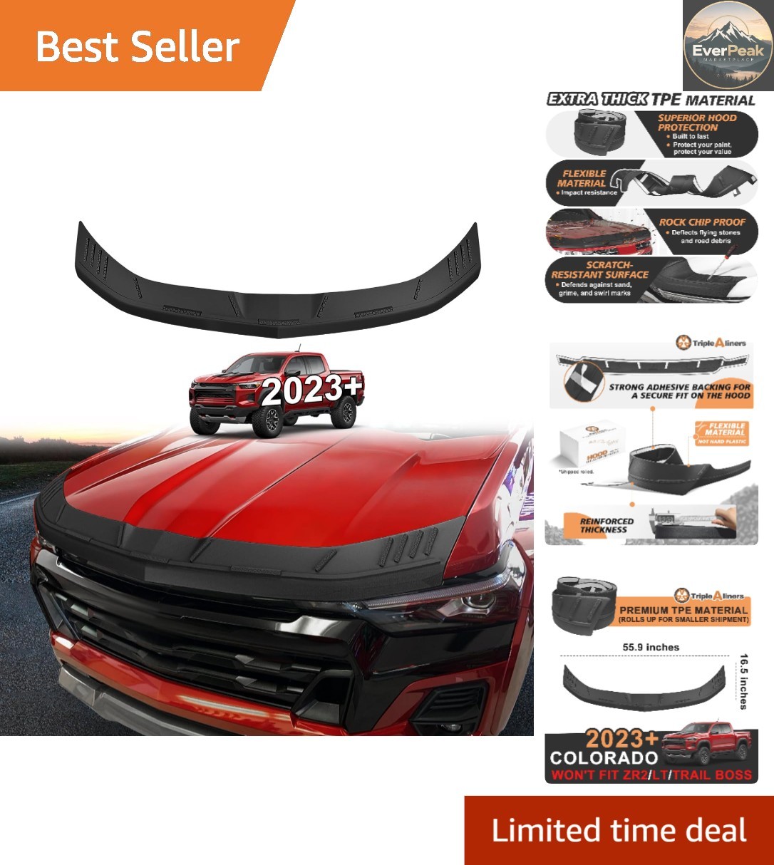 Chevy Colorado 2023-2026 Hood Deflector - Durable Bug Shield for Z71 LT Models