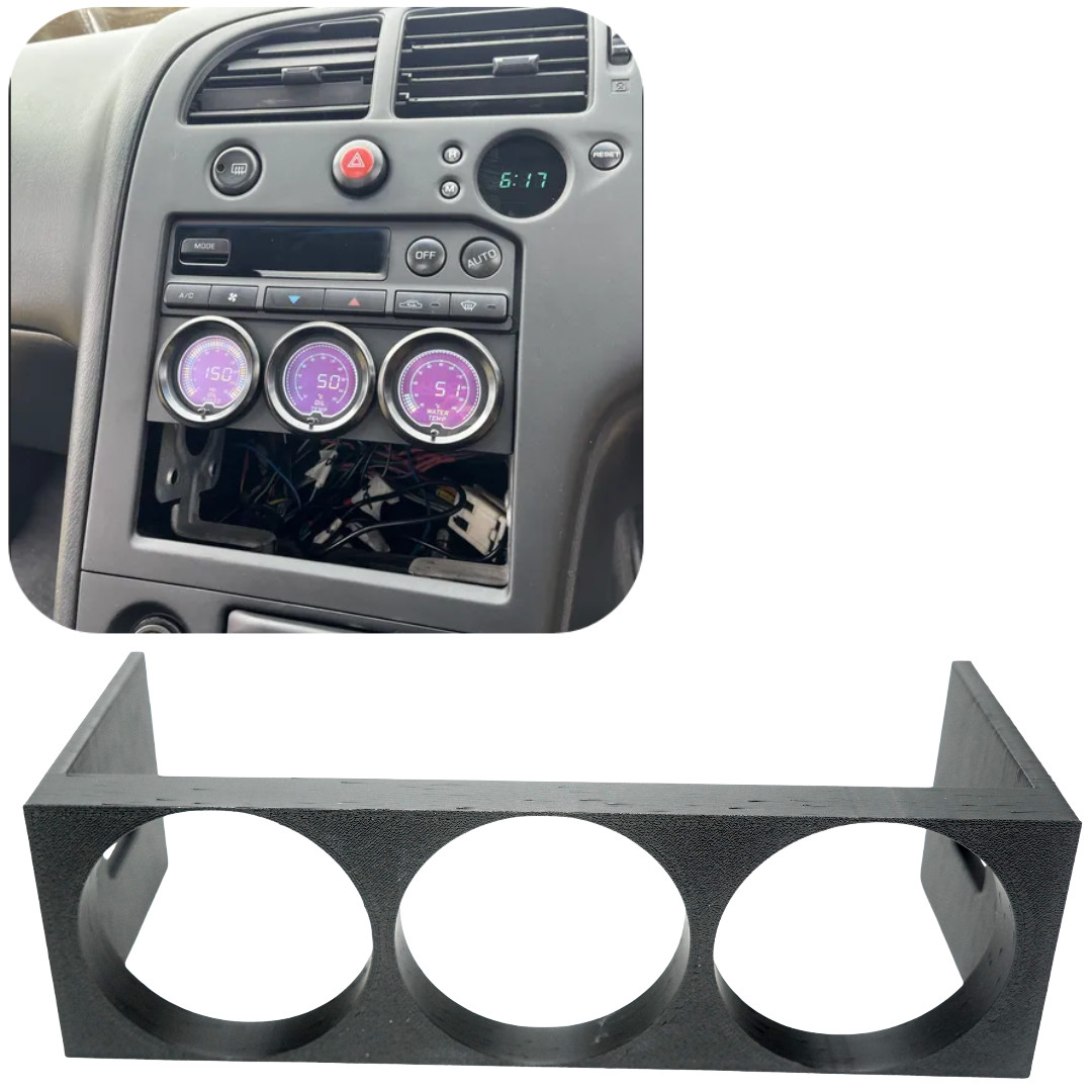 Nissan Skyline R33 R34 Triple 52mm Pod Gauge / Single Din Mount Nissan Skyline R33 R34 Triple 52mm Pod Gauge / Single Din Mount