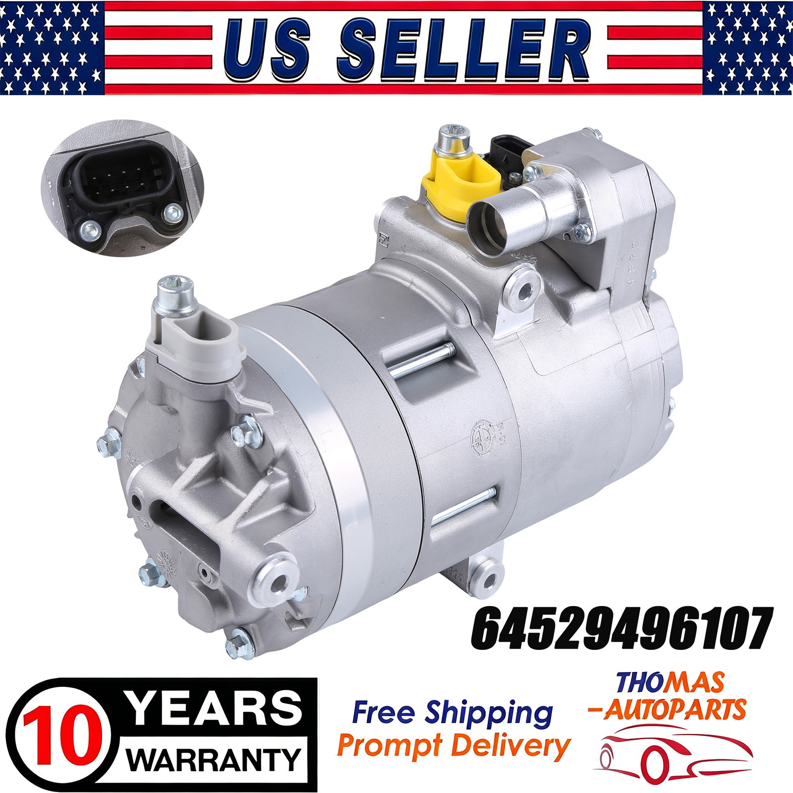 64529496107 Air Conditioning A/C Compressor for 14-21 BMW i3 I01,18-21 i3s New