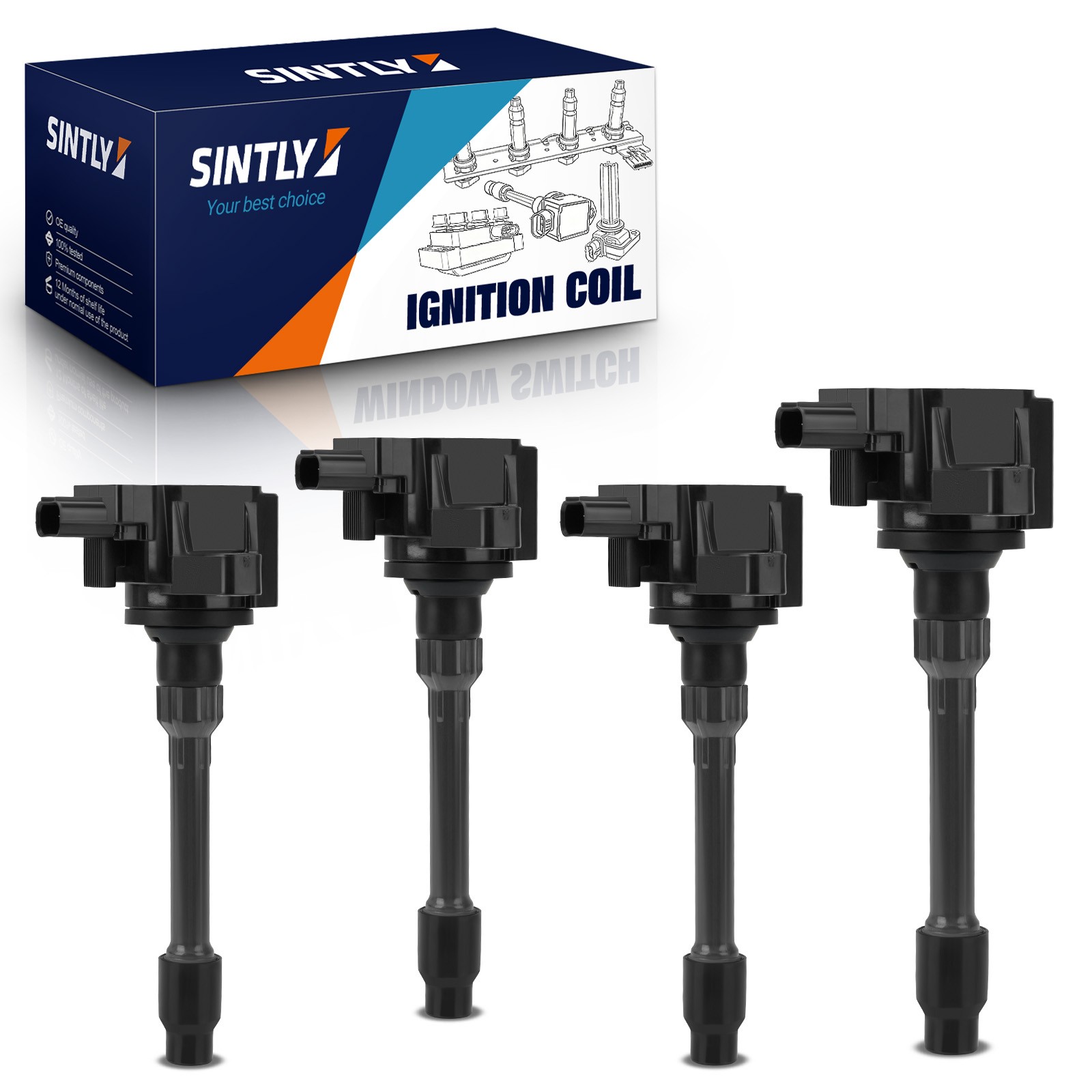 SINTLY 4x Ignition Coils for Honda Accord 18-23 Civic CR-V Acura RDX 3052059B013