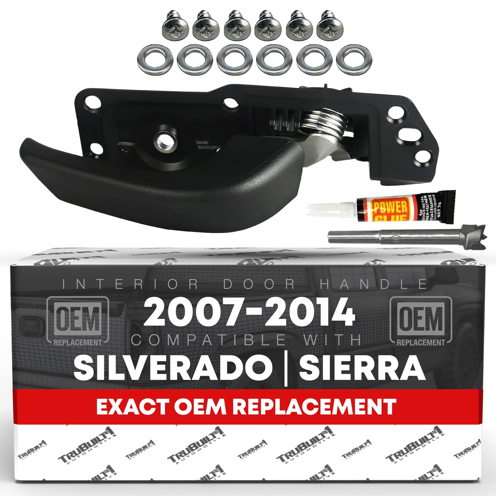 Driver Door Handle for Chevrolet Silverado, GMC Sierra - Black, Plastic - Fro... Driver Door Handle for Chevrolet Silverado, GMC Sierra - Black, Plastic - Fro...