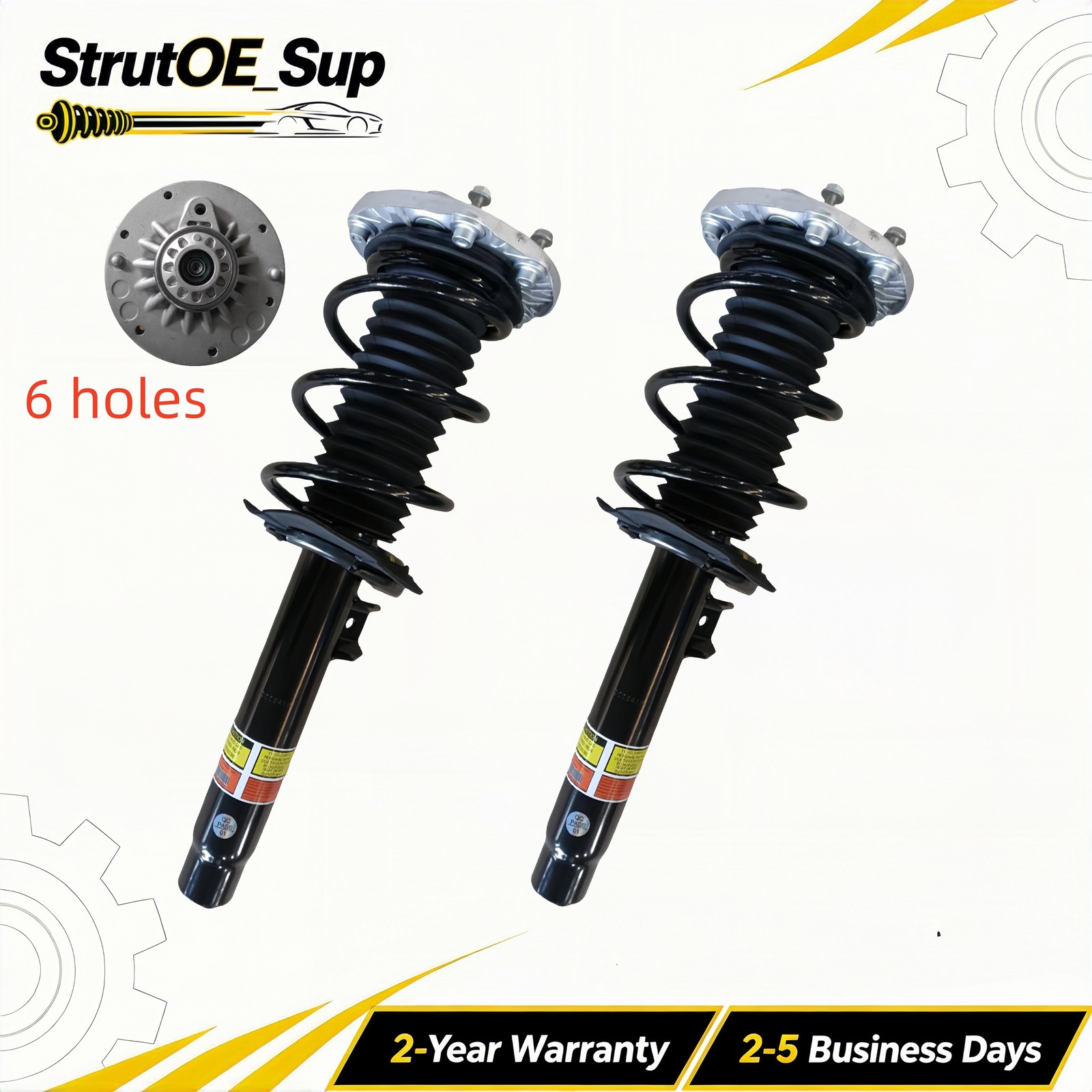 2x Front Shock Strut Assys EDC For BMW F30 M235i 330i 340i 428i 440i RWD USA