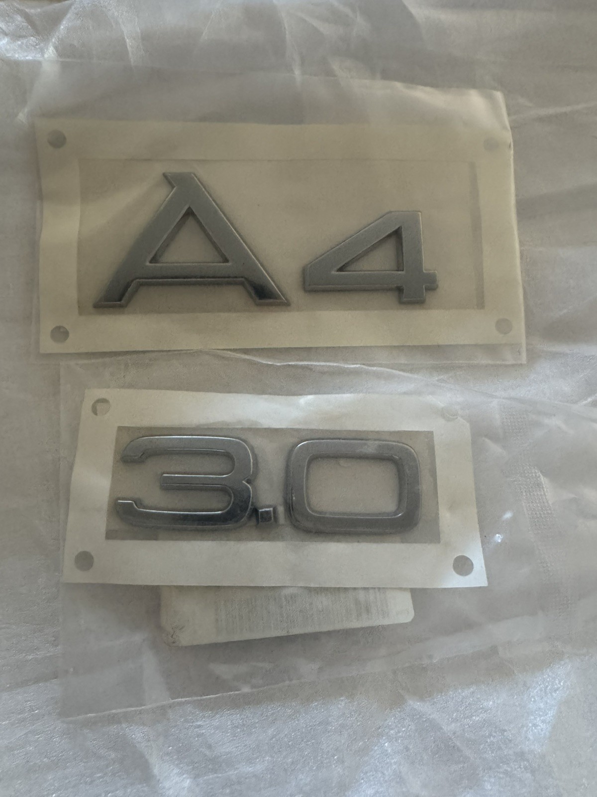 Genuine OEM Audi A4 Rear Trunk Emblem 8E0853741 2ZZ AND 3.0 Badge