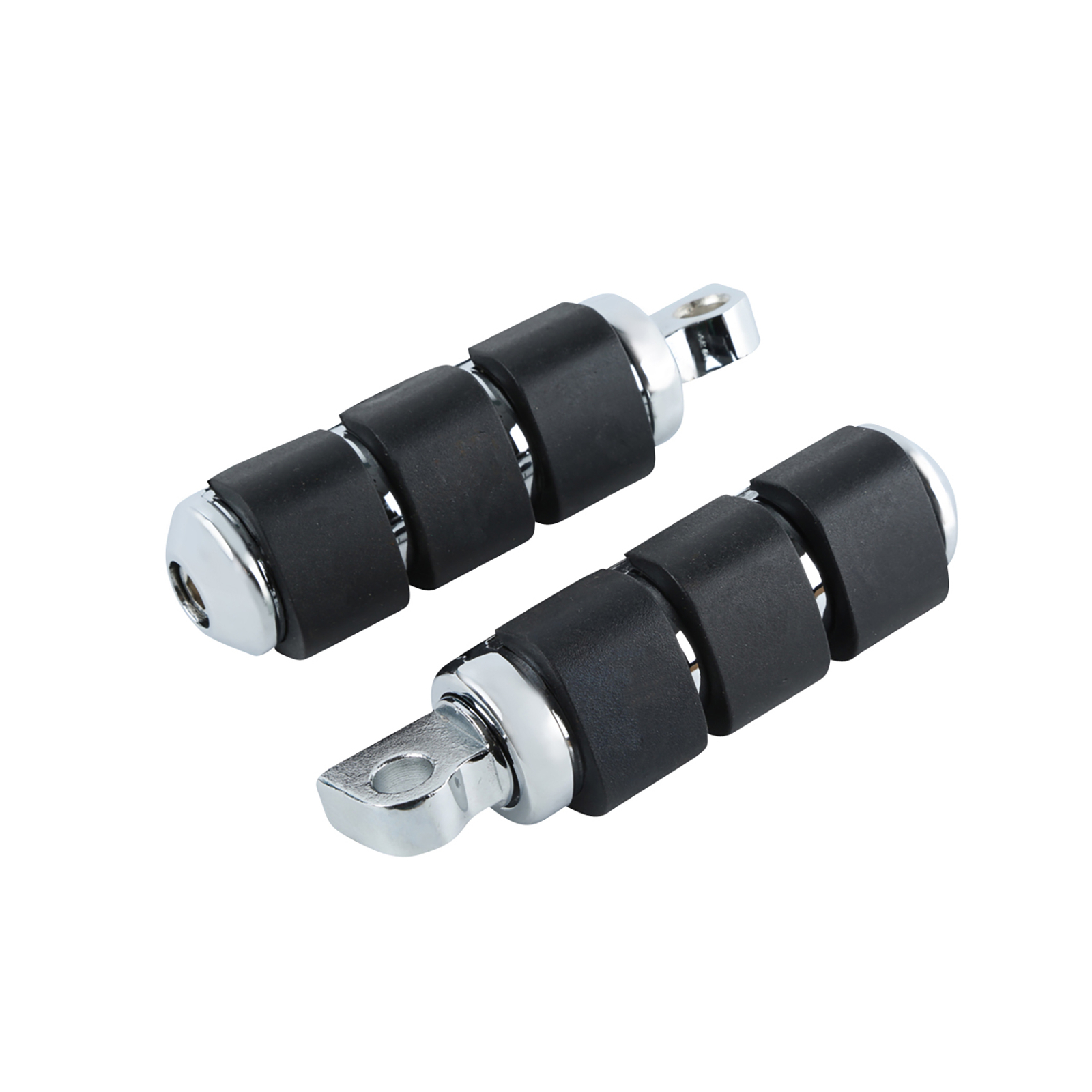 Chrome Anti Vibration Rubber Footpeg Pegs Fit For Harley Softail Dyna Low Rider