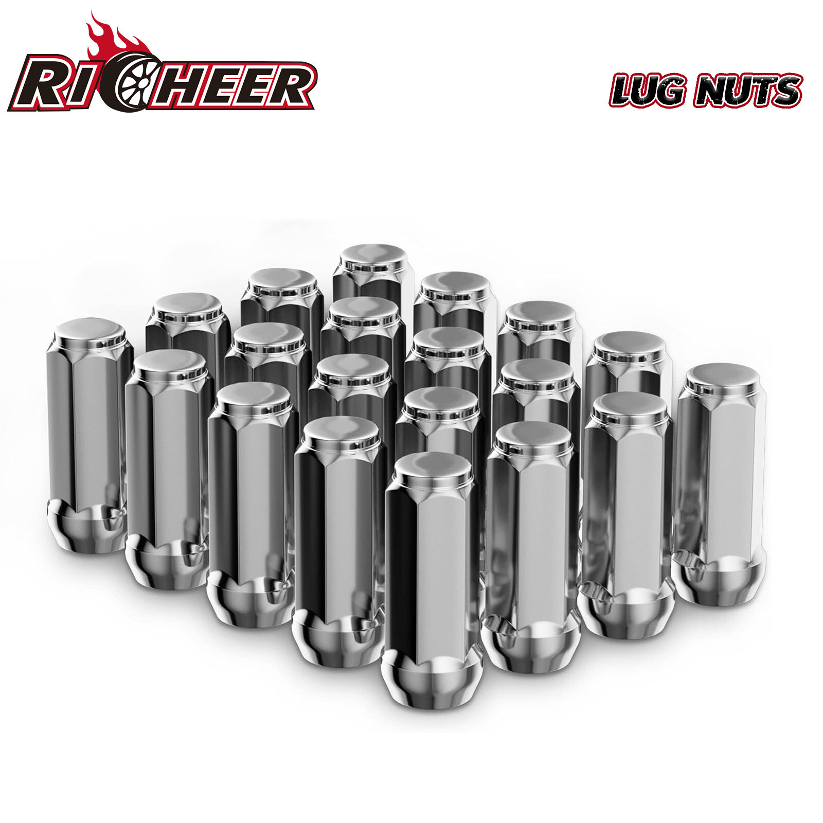 20PCS Chrome Bulge Acorn Lug Nut 1/2x20 2\ 20PCS Chrome Bulge Acorn Lug Nut 1/2x20 2\