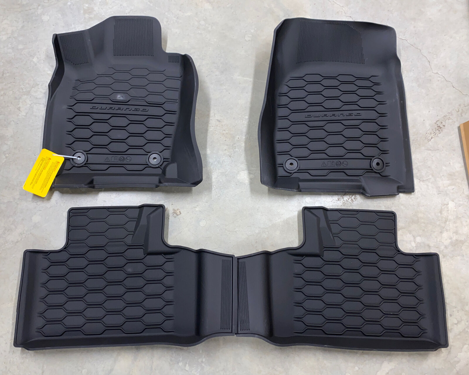 2018-2023 Dodge Durango Black All Weather Floor Mats For 2nd Row Captains Chairs