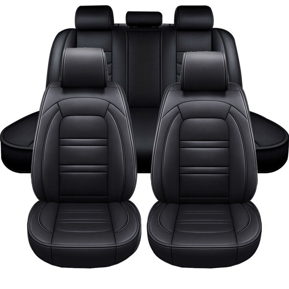 Car Seat Covers Full Set Waterproof PU Leather Front Rear Cushion Pad for Toyota