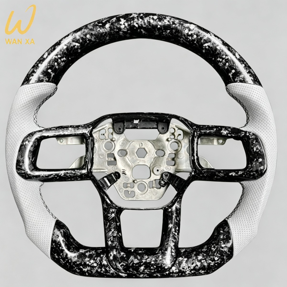 Custom Forged Carbon Fiber Leather Steering Wheel For 2024-2025 Ford Mustang