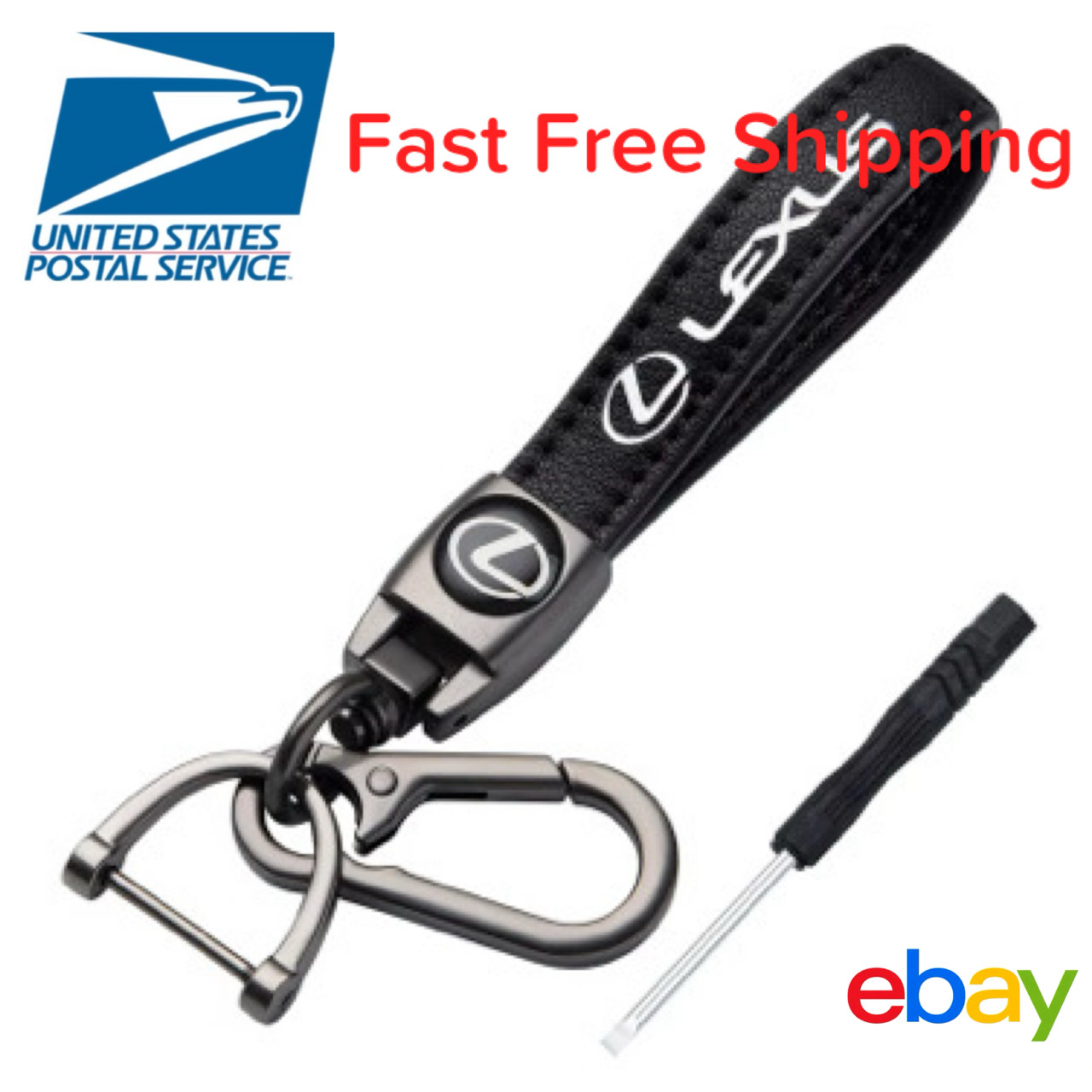 Genuine Leather Car Keys Carabiner Keychain for Lexus Enthusiasts-Anti-lost clip