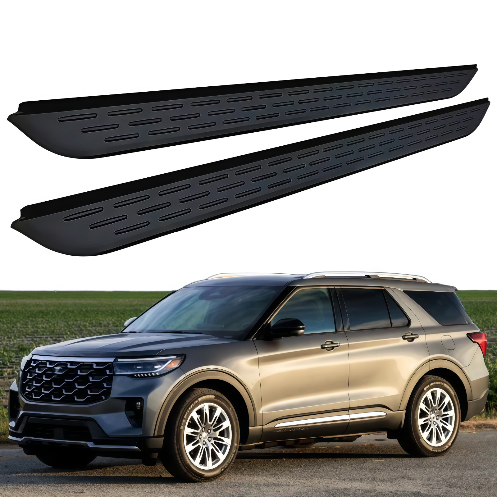Running Boards Side Steps for Ford Explorer 2020-2027 Black Nerf Bars Pair