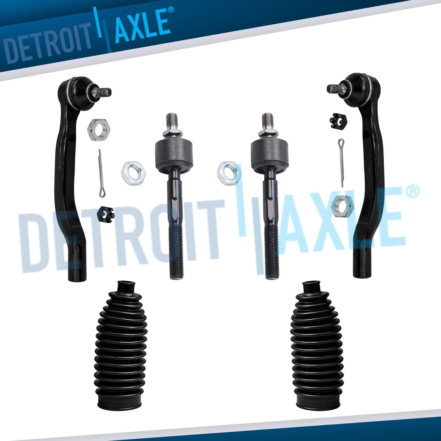 Front Inner and Outer Tie Rods + Boots for 1994 1995 1996 1997 Honda Accord CL