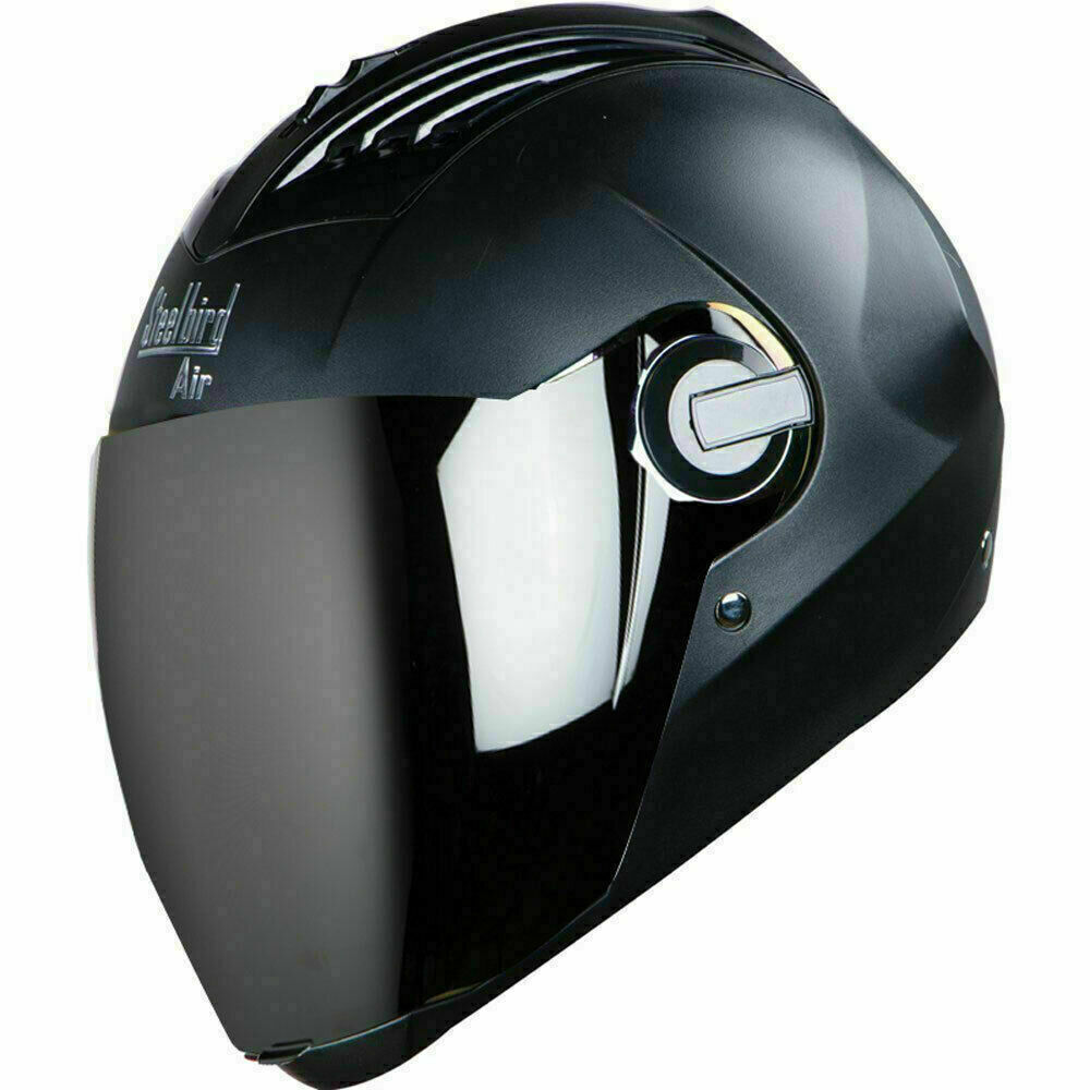 Steelbird Air Sba-2 Full Face Motorcycle Dashing Black Silver Visor Helmet-Large