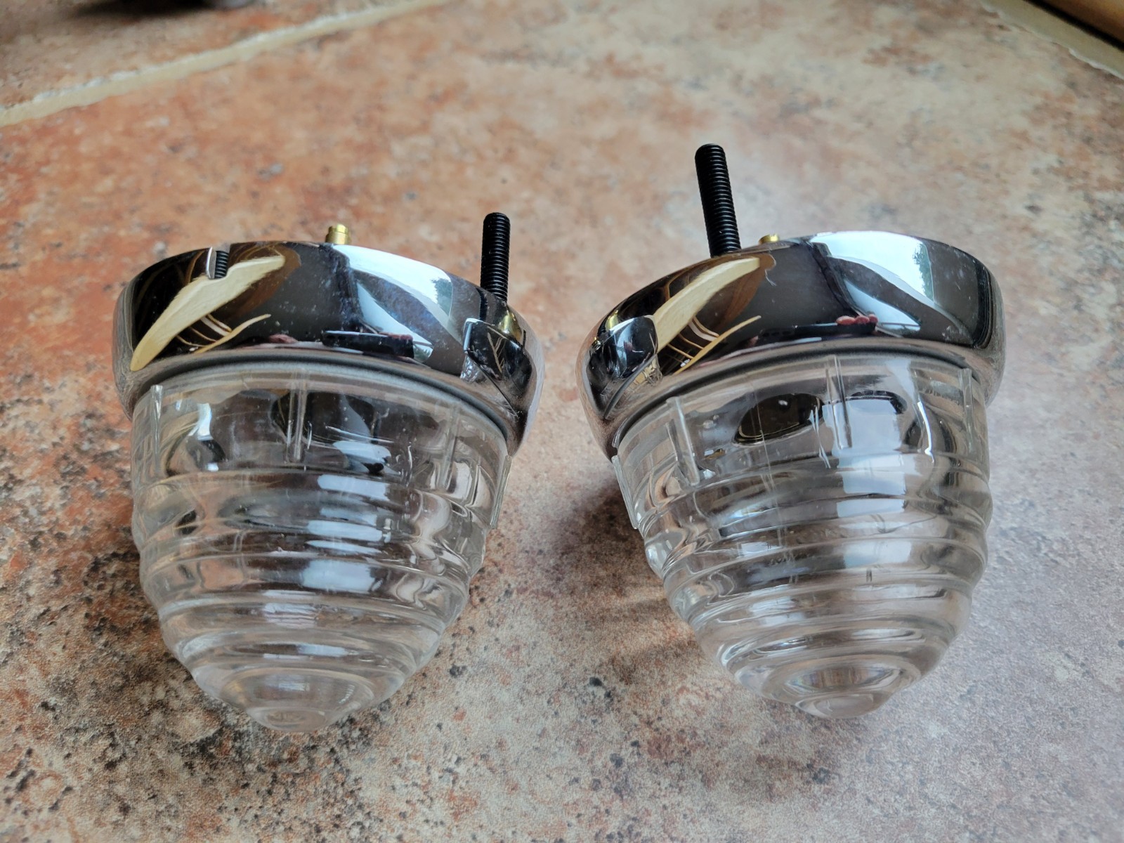 NOS Mercedes 190SL Ponton Front Turn Signal Light PAIR Porsche 356 CLEAR