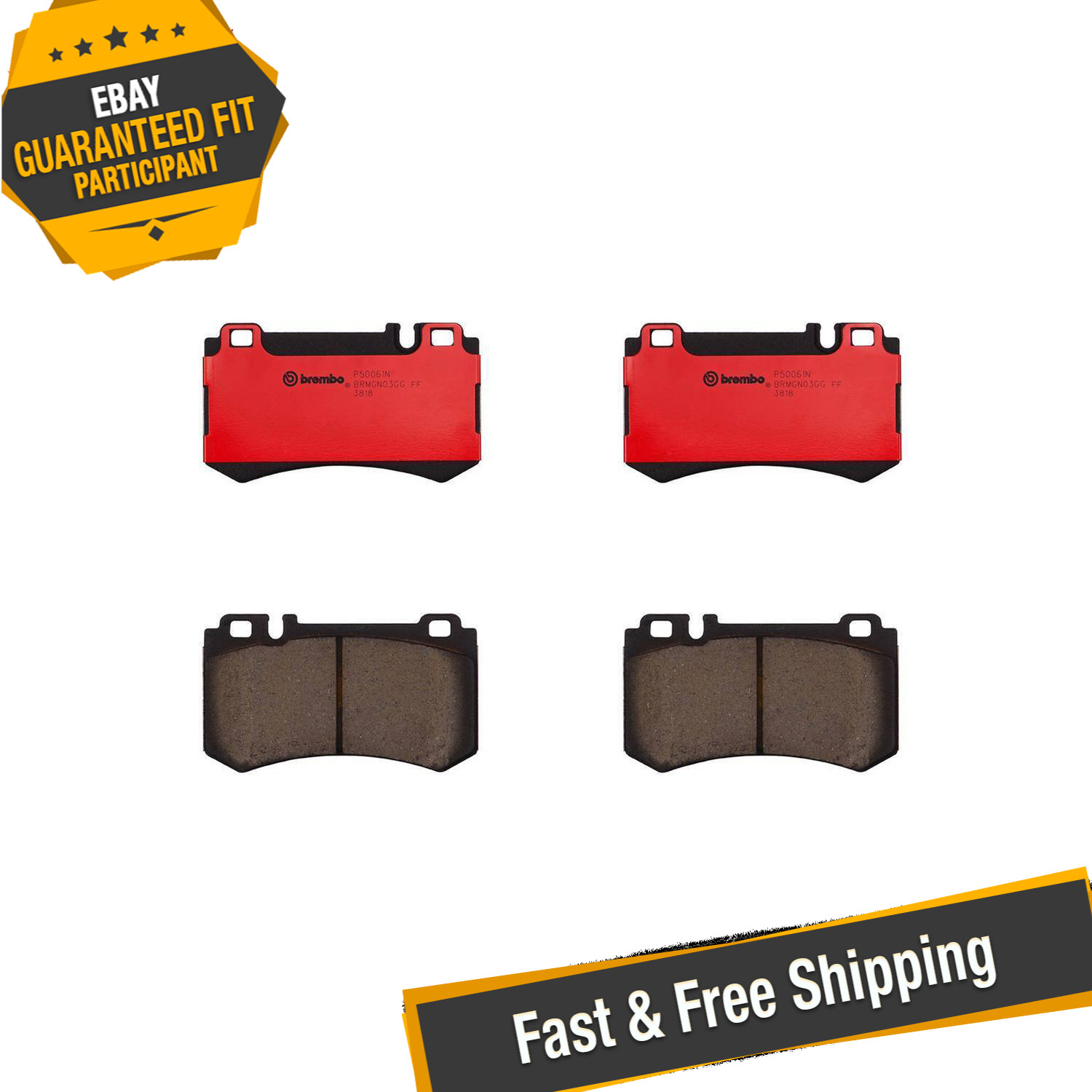 Brembo P50061N Ceramic Rear Disc Brake Pad Set for 05-10 Mercedes-Benz SLK55 AMG