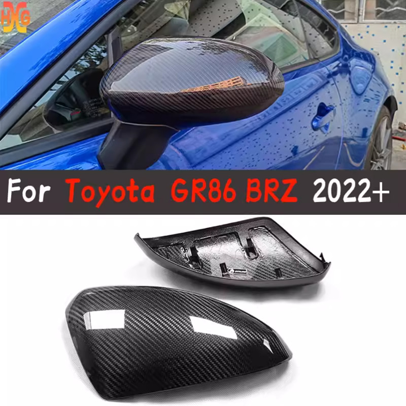 2PC Dry Carbon Side Mirror Cover Caps For SUBARU BRZ/GR86 22-26 Replace