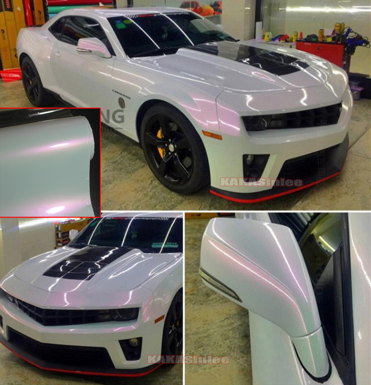 Full Car Wrap Glossy White Pink Pearl Chameleon Vinyl Sticker Film 50FT x 5FT US Full Car Wrap Glossy White Pink Pearl Chameleon Vinyl Sticker Film 50FT x 5FT US