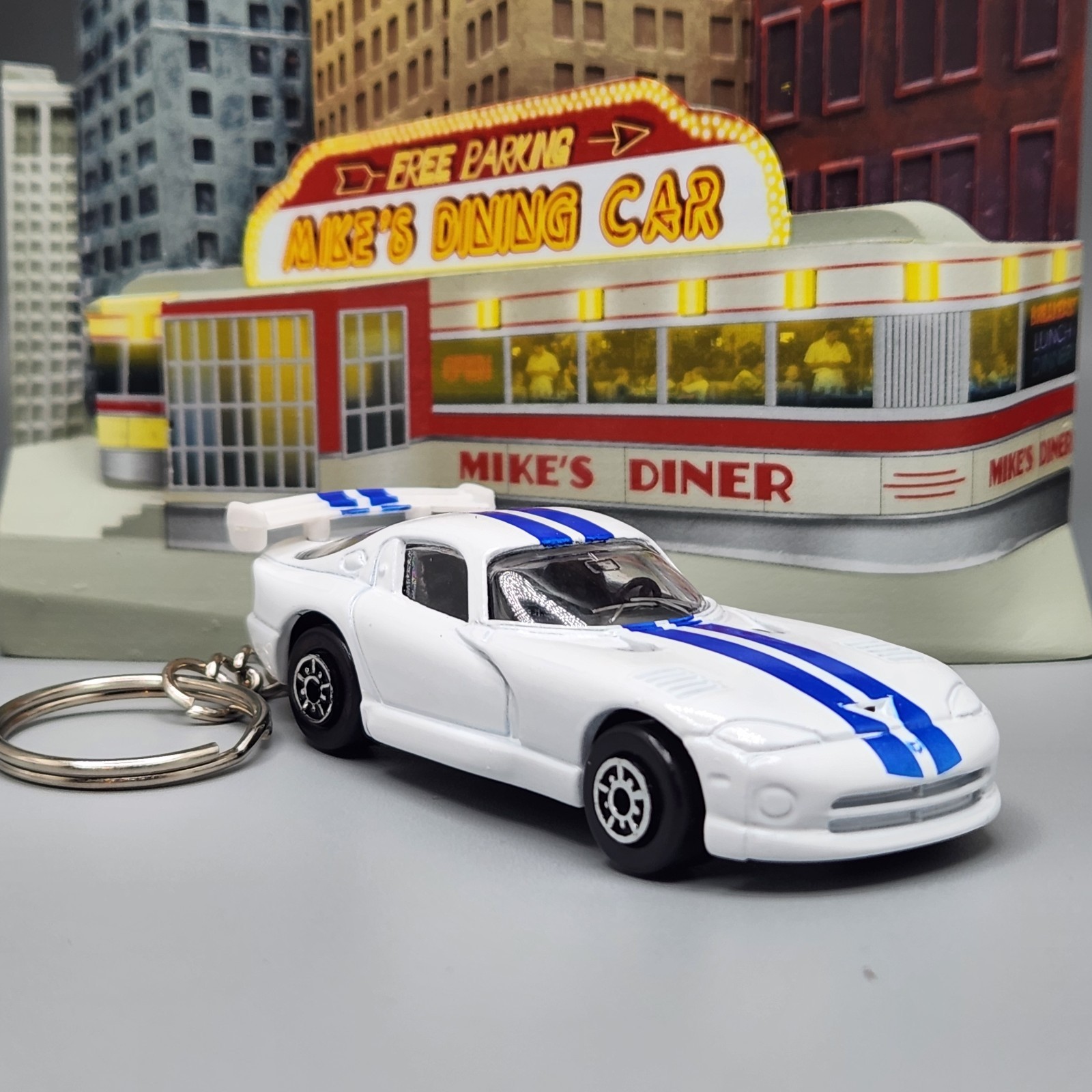 Fits 1997 Dodge Viper GT2 White Custom Car Key Chain