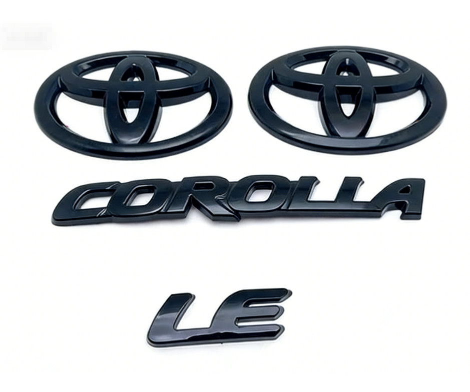 NEW Gloss Black OVERLAY EMBLEM PT948-02201-02 For 2020-2025 TOYOTA COROLLA LE