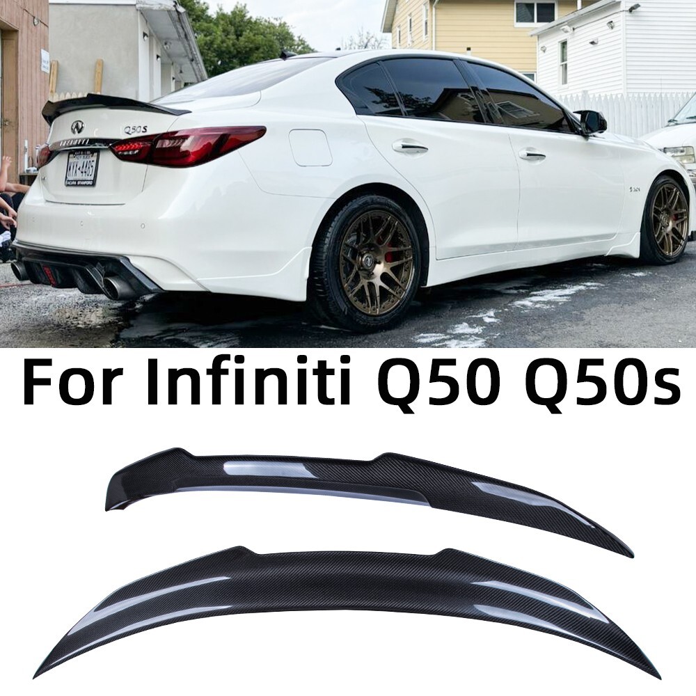 For Infiniti Q50 Q50S 2013-2025 Carbon Fiber Trunk Wing Spoiler