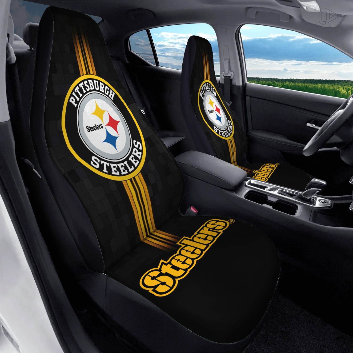 Pittsburgh Steelers Car Seat Covers NFL Football Fan Gift Universal Front Set Pittsburgh Steelers Car Seat Covers NFL Football Fan Gift Universal Front Set