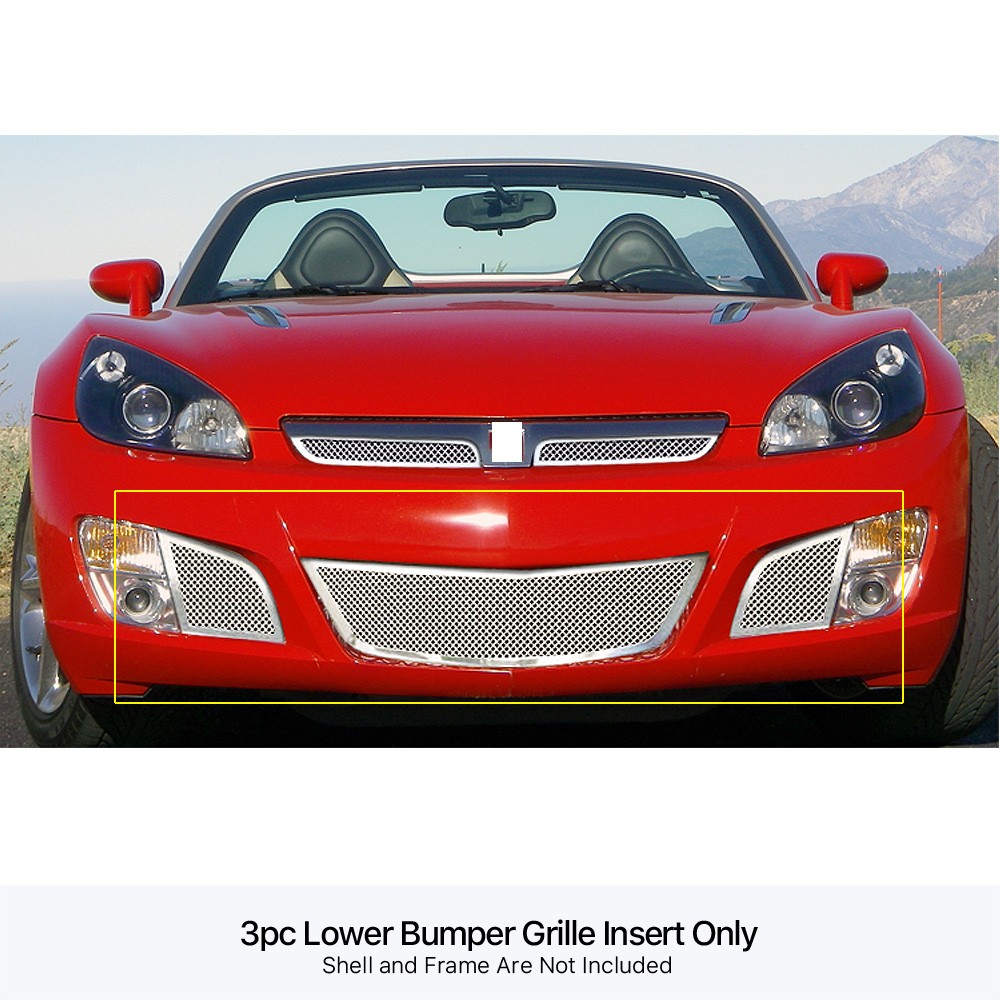Fits 2007-2009 Saturn Sky Red Line Bumper Stainless Chrome Mesh Grille Insert Fits 2007-2009 Saturn Sky Red Line Bumper Stainless Chrome Mesh Grille Insert