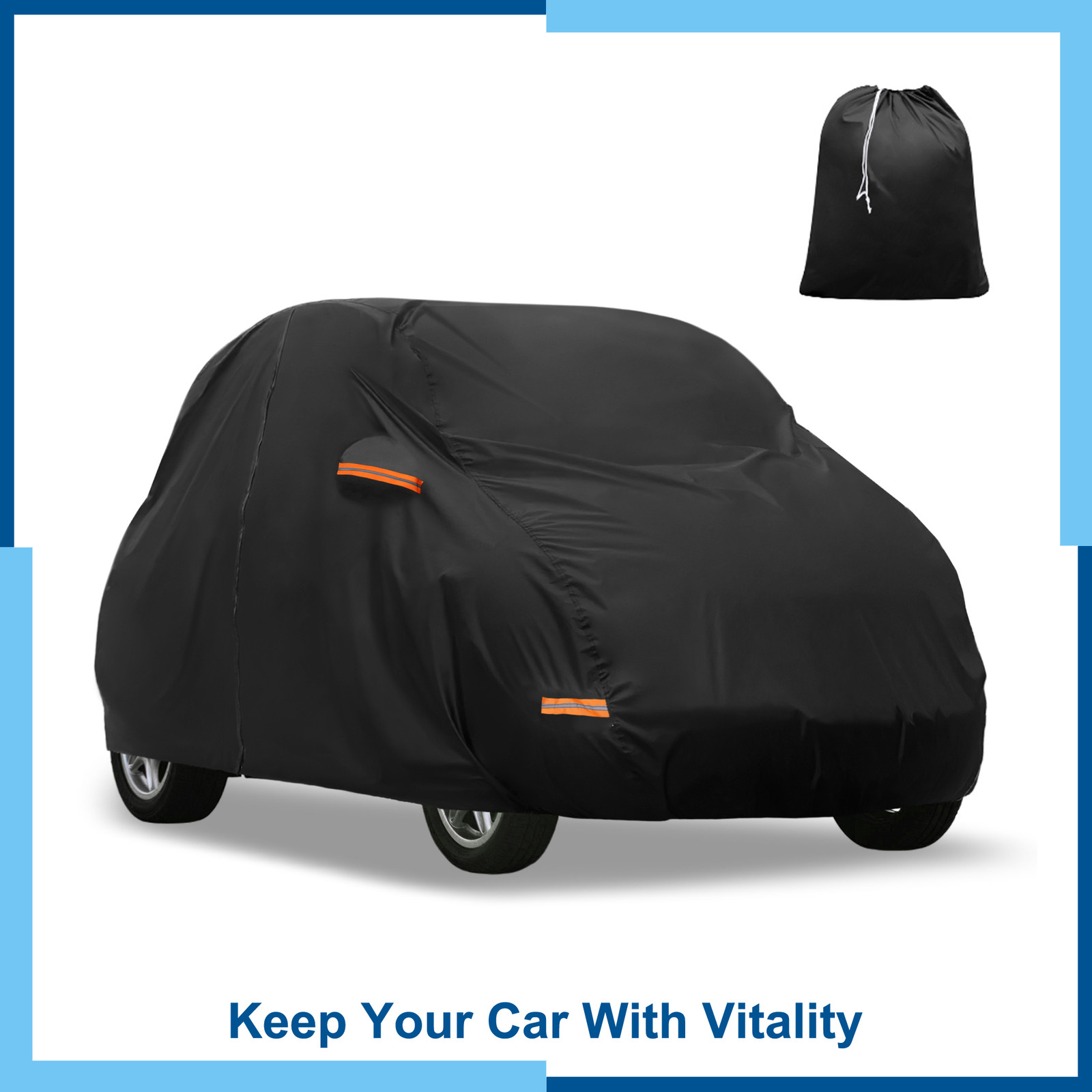 1x Waterproof 210D-PU Oxford Car Cover for Smart Fortwo 2007-2024 w/Zipper Black 1x Waterproof 210D-PU Oxford Car Cover for Smart Fortwo 2007-2024 w/Zipper Black