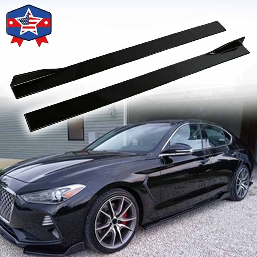 For Audi S3 S4 S5 B7 B8 B9 Glossy Side Skirt Extension Splitter Spoiler Panel CT