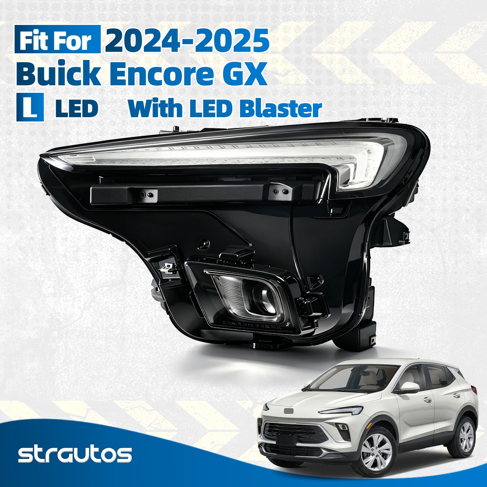 For 2024-2025 Buick Encore GX LED Headlight With LED Blaster Left Driver Side