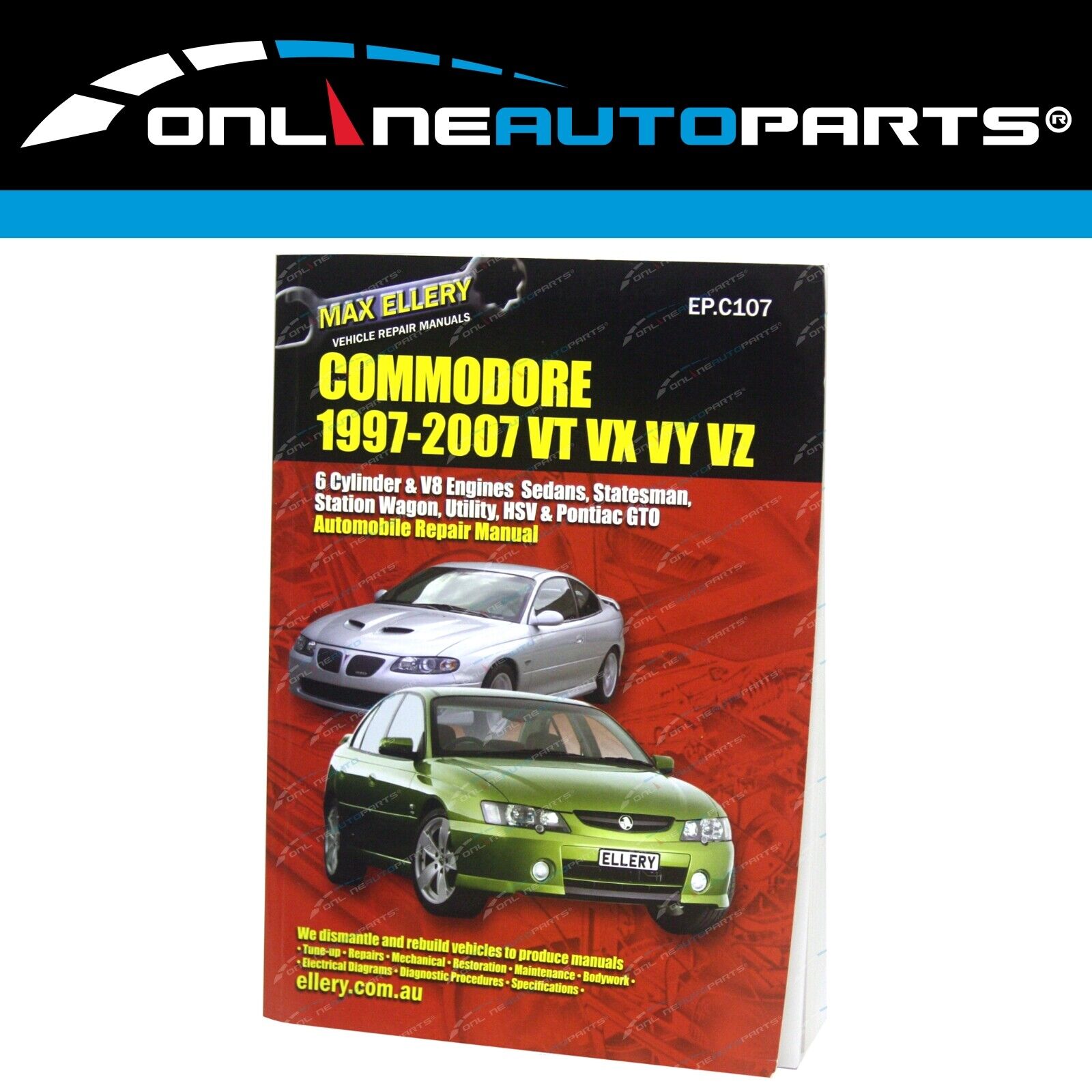 Workshop Car Repair Service Manual Book Ellery for Commodore VT VX VU VY VZ