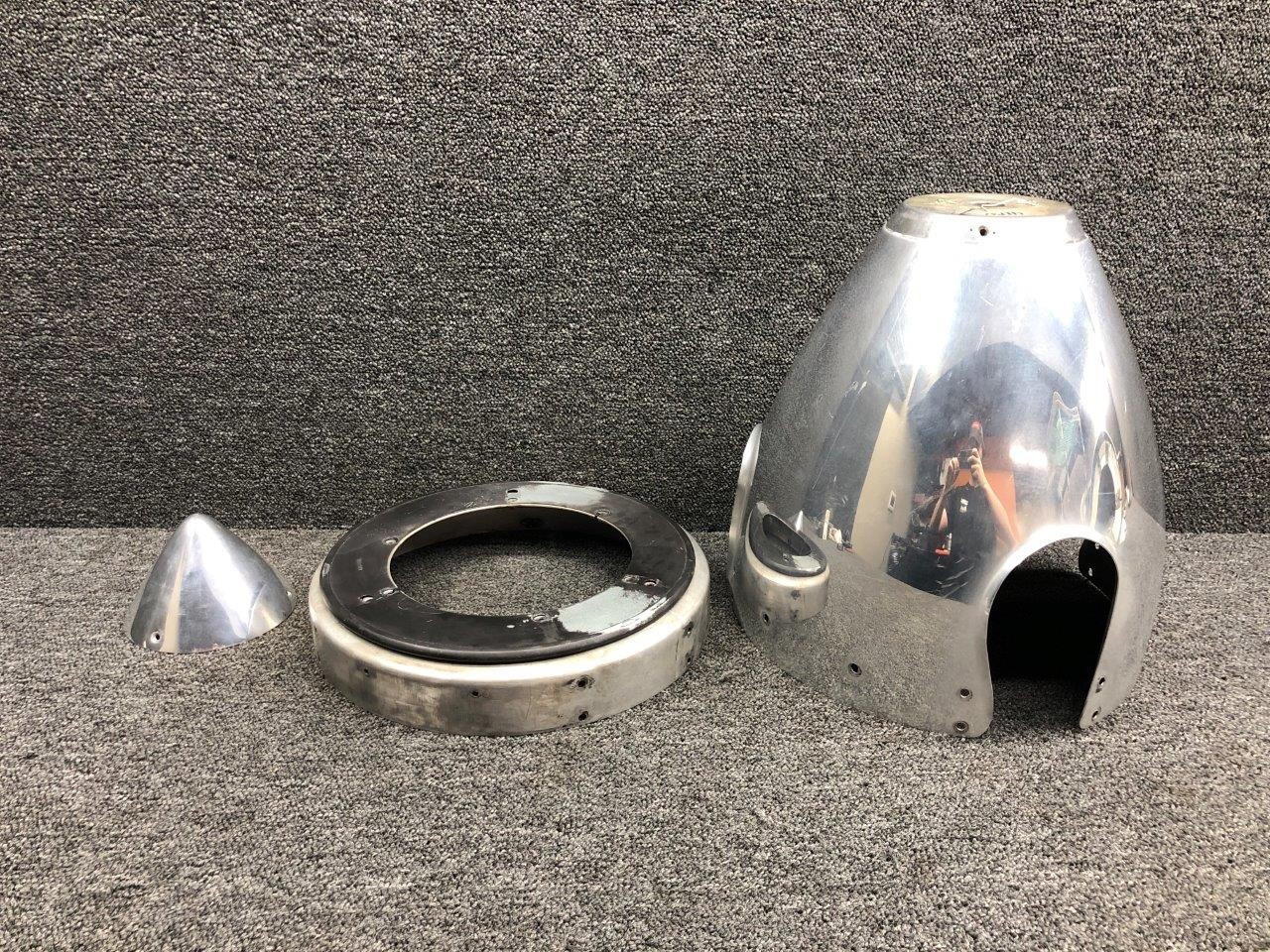 C3278-2P / C3566-1 Beech 95-B55 3 Blade Propeller Spinner W/ Bulkhead & Cap