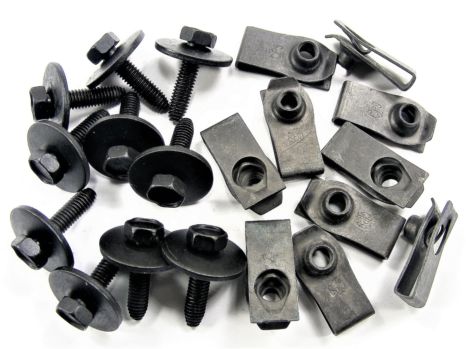 Ford Truck Body Bolts & U-nut Clips- M6-1.0 x 25mm- 10mm Hex- 20pcs (10ea)- #147