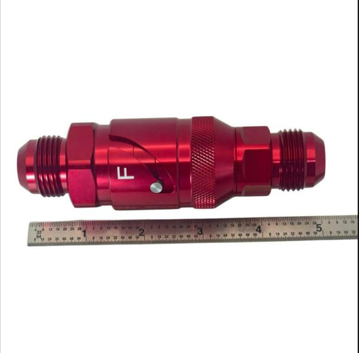 -12AN Quick Disconnect Dry-Break Fitting, Anodized Aluminum, Fuel/Oil Use