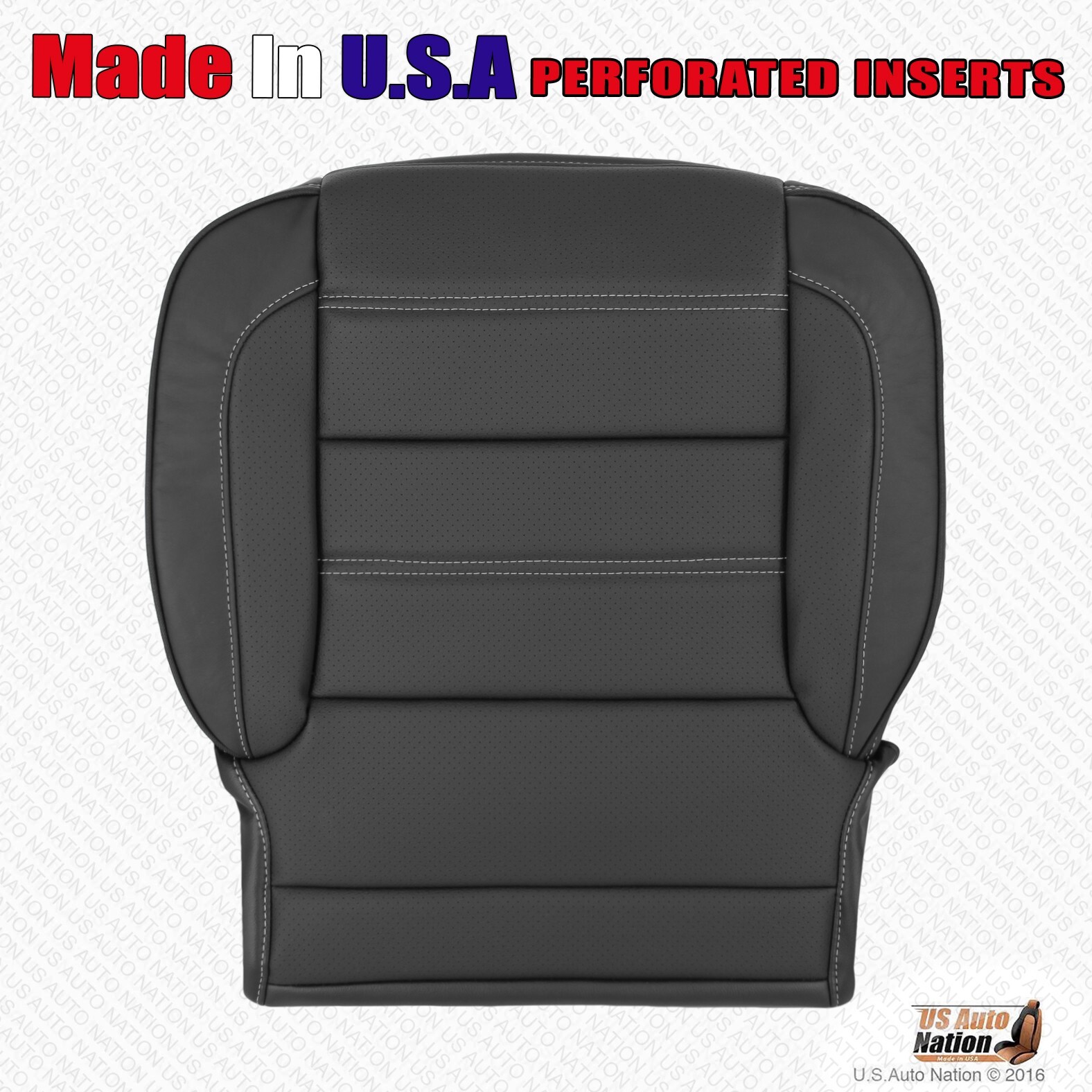 2018 2019 GMC Sierra Denali Driver Bottom Perforated Leather Seat Cover Black
