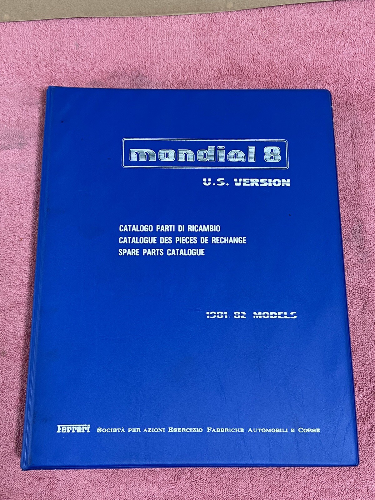 Ferrari Mondial 8 Spare Parts Catalog / Service Repair Manual