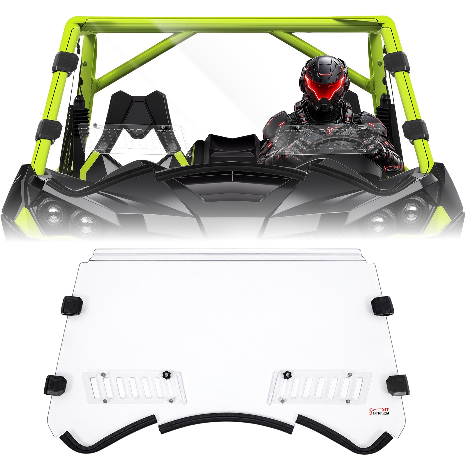 StarknightMT Vented Front Windshield For 2014-2018 Can-Am Maverick Max/ Turbo