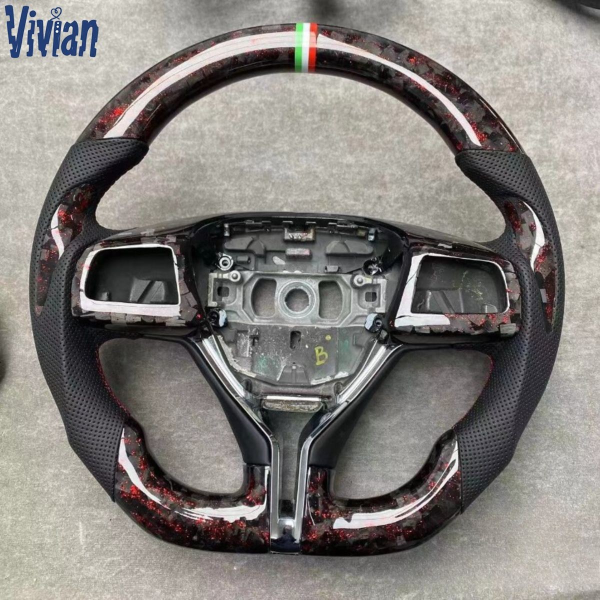 Red Forged Real Carbon Fiber Steering Wheel for Maserati Ghibli Quattroporte GTS Red Forged Real Carbon Fiber Steering Wheel for Maserati Ghibli Quattroporte GTS