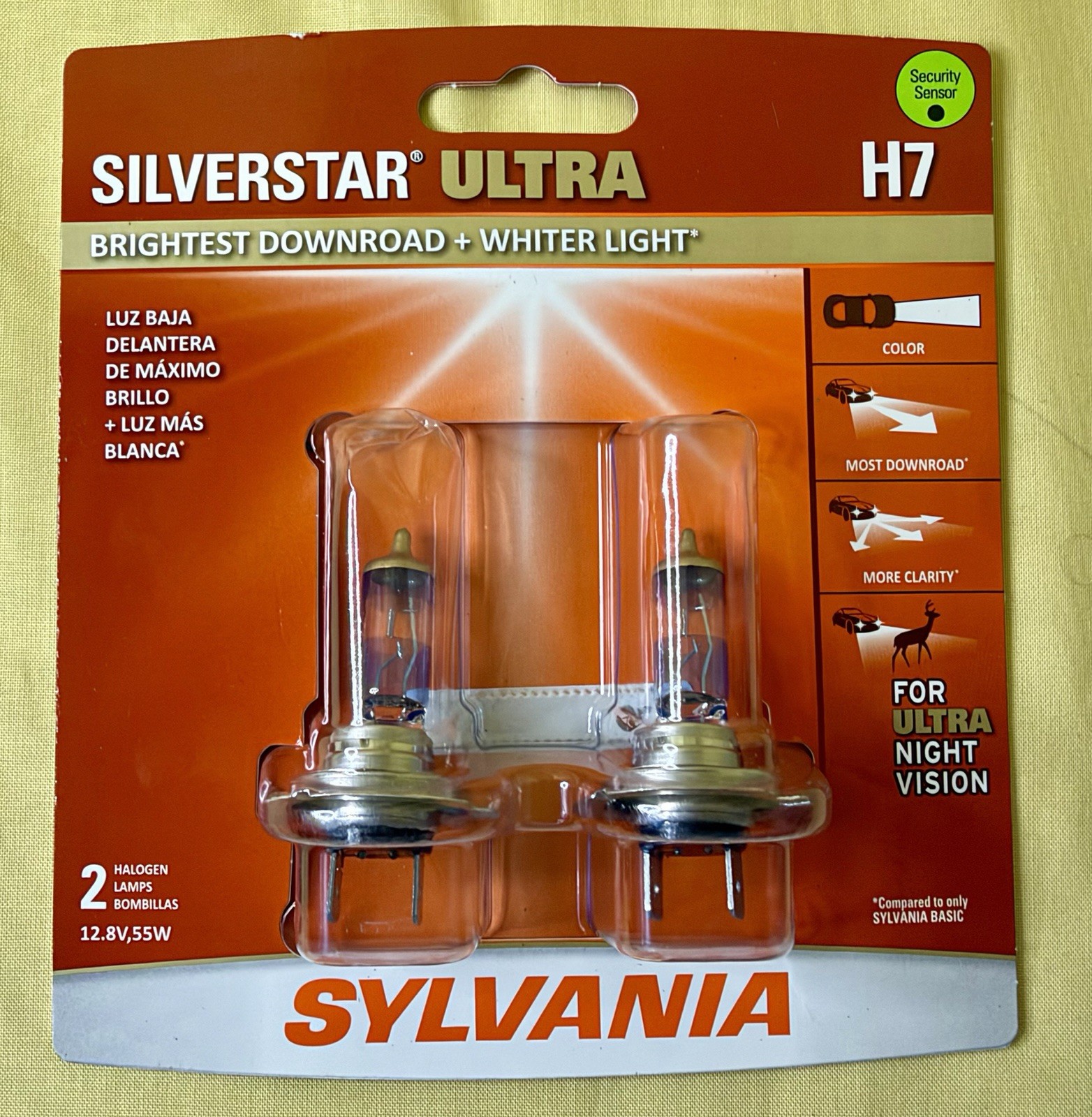 🍕Sylvania SILVERSTAR ULTRA Headlight bulb H7SU.BP2