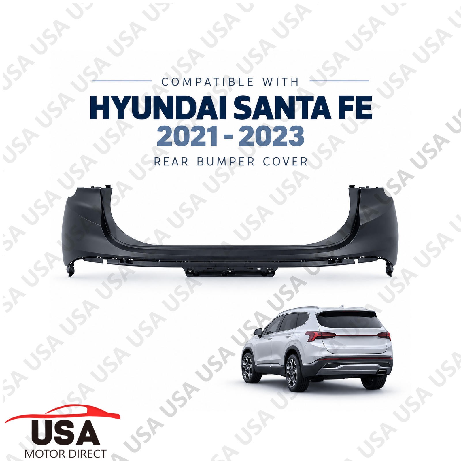 Primed Rear Bumper Cover HY1114108 For 2021 2022 2023 Hyundai Santa Fe