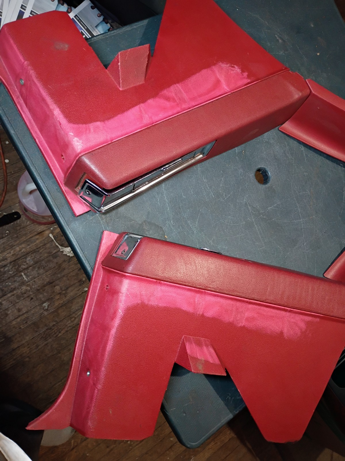 1973 73 74 75 76 Oldsmobile 98 Regency Toronado Rear Armrest Panels Red 1973 73 74 75 76 Oldsmobile 98 Regency Toronado Rear Armrest Panels Red