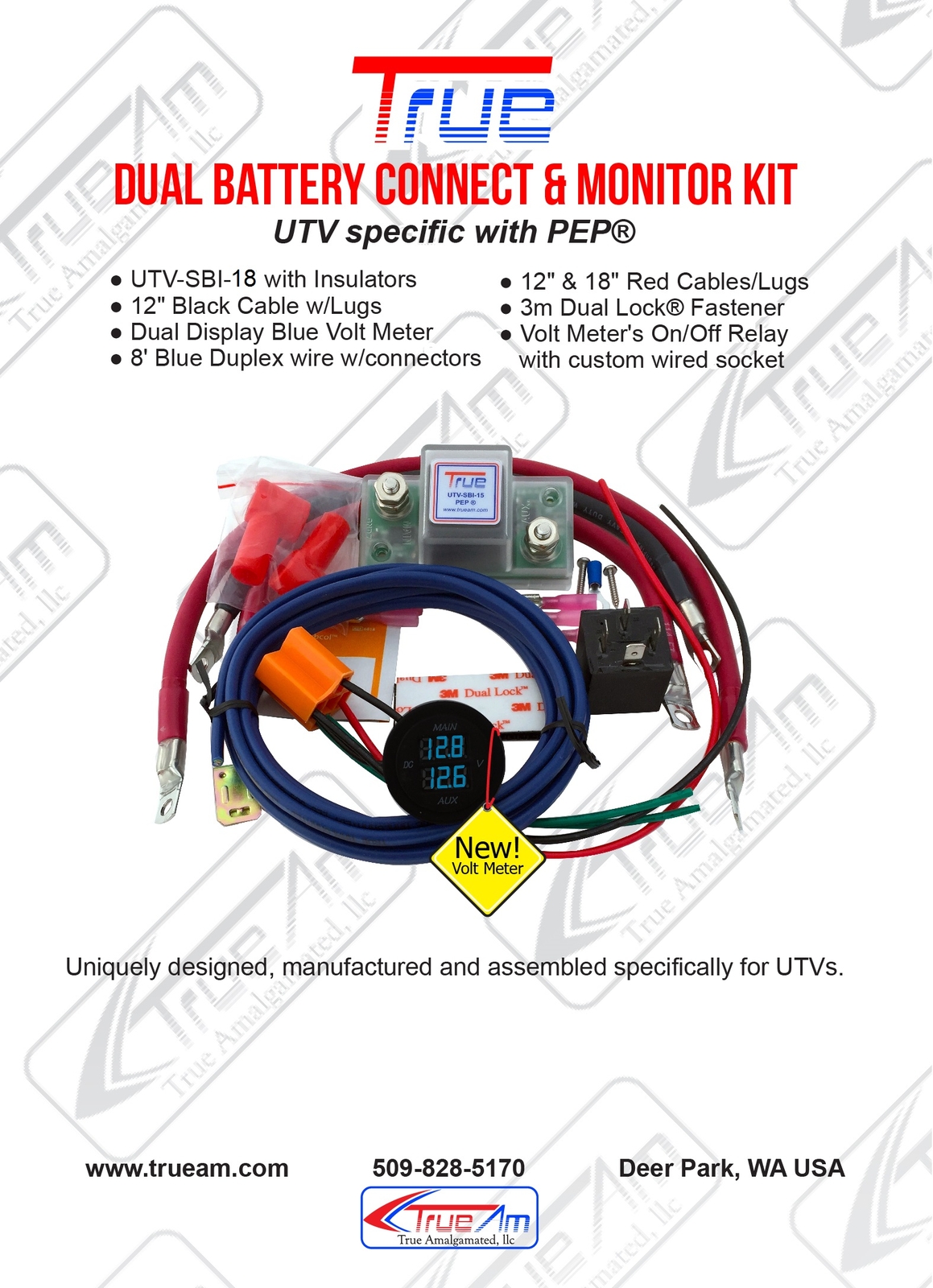 TRUE UTV-SBI-18CM Dual Battery Isolator Connect and Monitor Kit