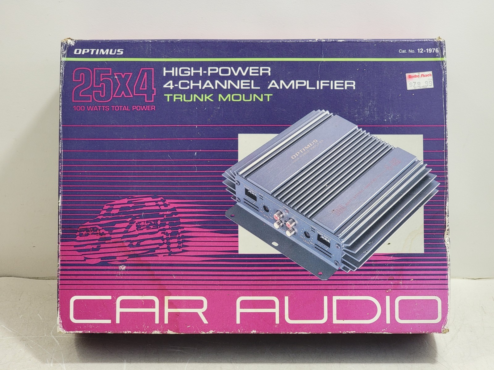 Vtg Optimus High Power 4 Channel Amplifier Old School 100W 12-1976 w/ Box -NICE