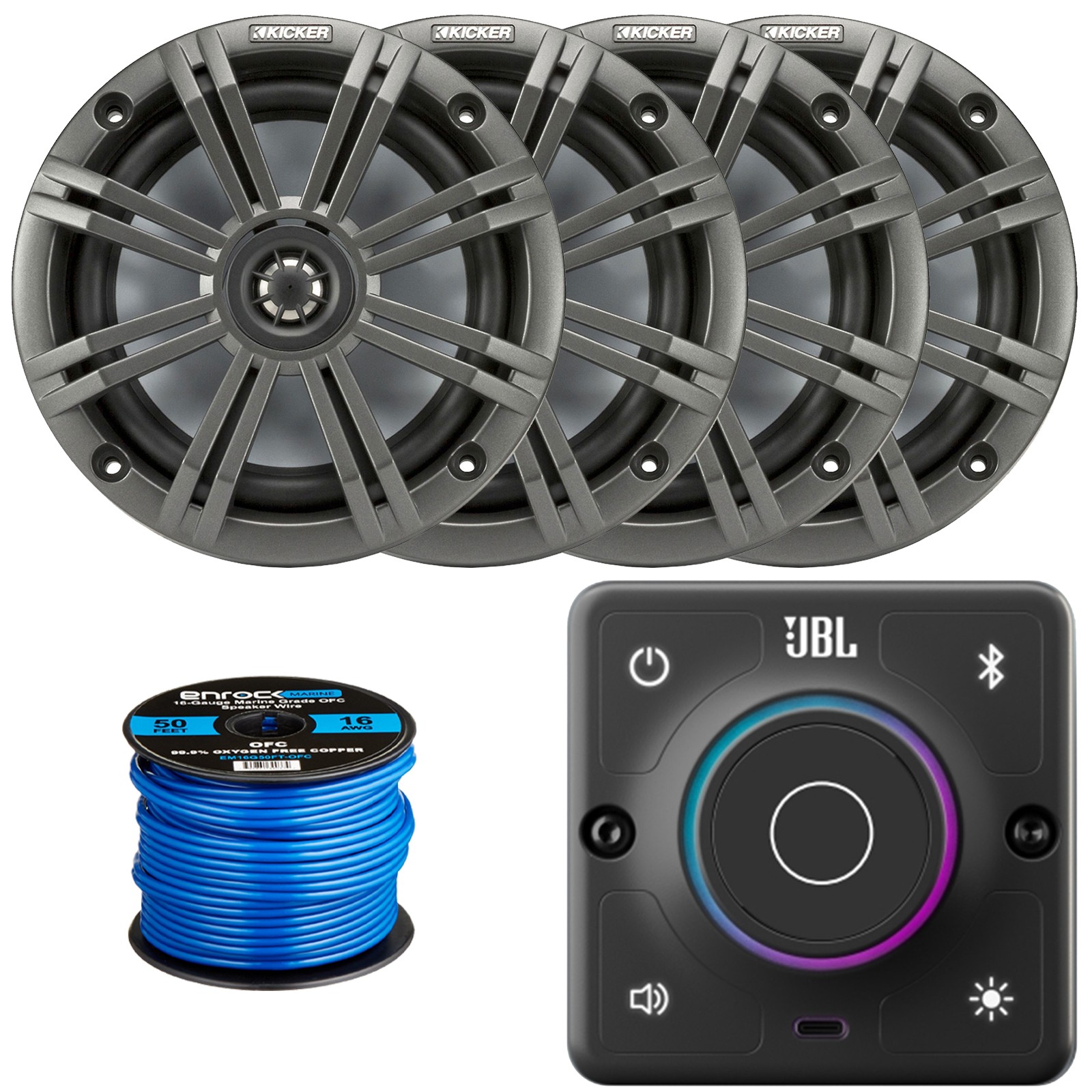 JBL AURA-BT-M Marine Compact Receiver, 4x 6.5\