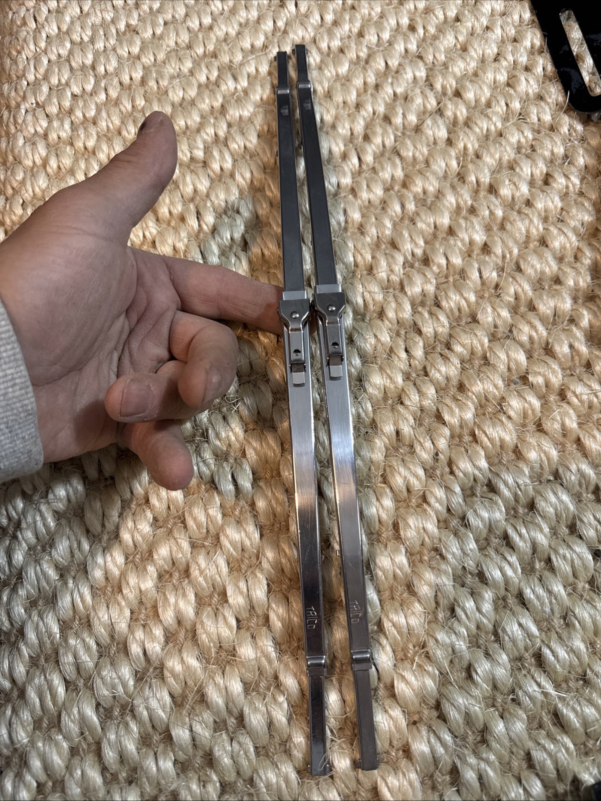 Vintage Trico  Metal Windshield Wipers Blade Holders -  14 1/4 Inch Long