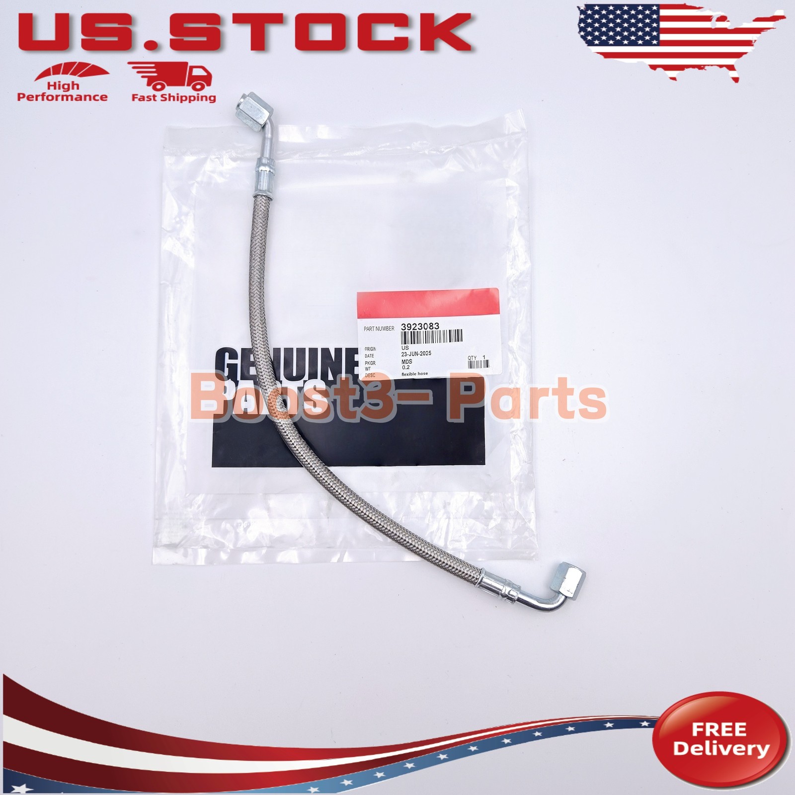 3923083 OEM P7100 Oil Feed Hose Fits 1994-1998 Dodge Ram 5.9L Cummins 12V 3923083 OEM P7100 Oil Feed Hose Fits 1994-1998 Dodge Ram 5.9L Cummins 12V