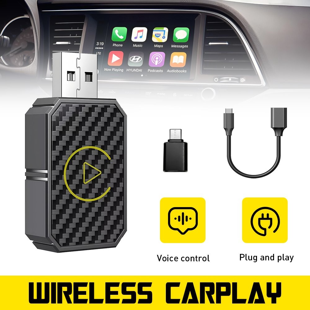 Wireless USB CarPlay Adapter Wireless Carplay Dongle For iPhone Apple Plug &Play